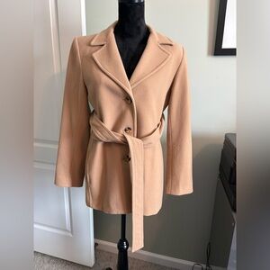 Rafaella Cashmere blend Camel Belted Car Coat